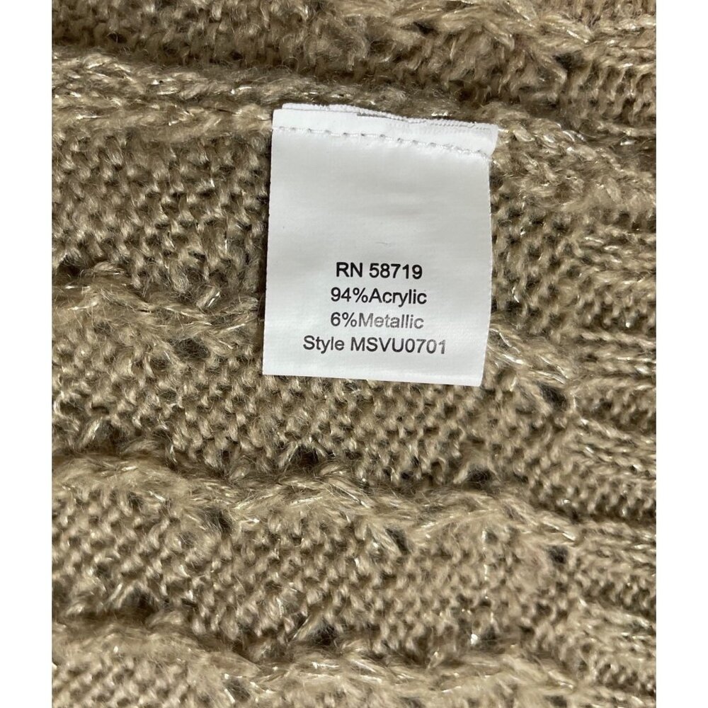 Notations Tan/Gold Knit Cowl Neck Sweater 3/4 Sleeve Womens Size XL - Picture 8 of 9